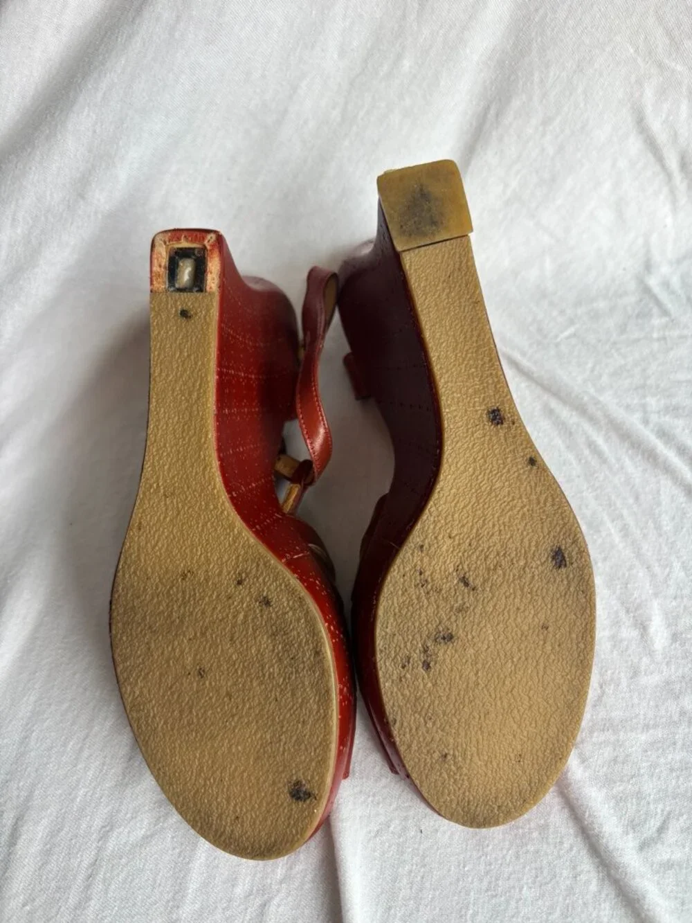 Robert Clergerie for Barneys New York Leather Wedge Sandals Size 8